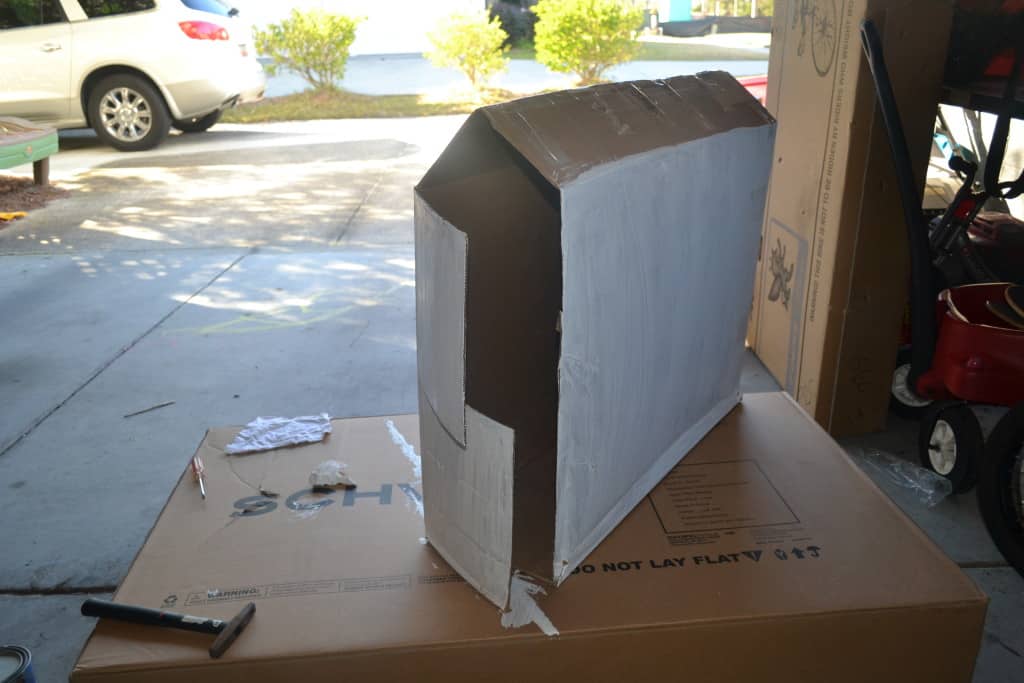 Painted DIY Cardboard Box Stable