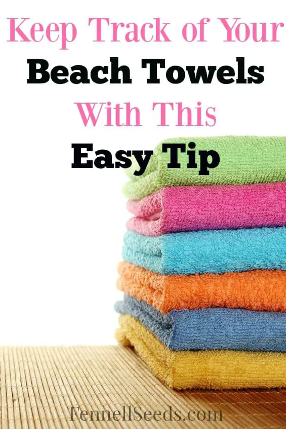 I kept leaving beach towels at the pool until I came up with this solution. Now I can quickly scan the area and find the towels that belong to us.