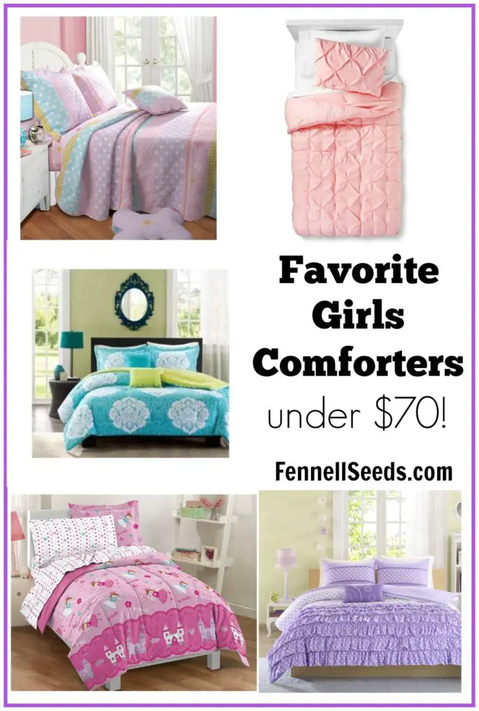 Here are my favorite girls comforters for under $70. I searched high and low for soft quality comforters for my girls room. I didn't want any TV or movie characters on them so this could grow with my daughter. Here are my favorites.