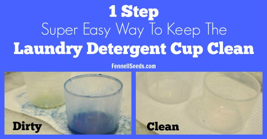 A way too easy laundry tip. How to keep the detergent cup clean. No mess, no fuss, one step fix to keep the laundry cup clean. Why in the world did I not know this!