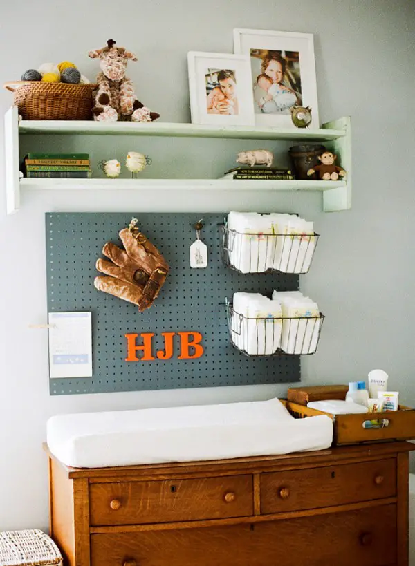 nursery changing table storage