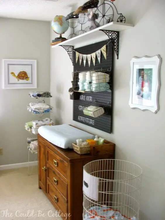 Changing Table | Organized Nursery | Diaper Changing Station | Organized Diapers | Diaper Changing Table
