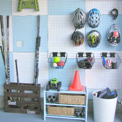 sports equipment storage | garage organization | how to store sports gear | store sports equipment | sports equipment organization