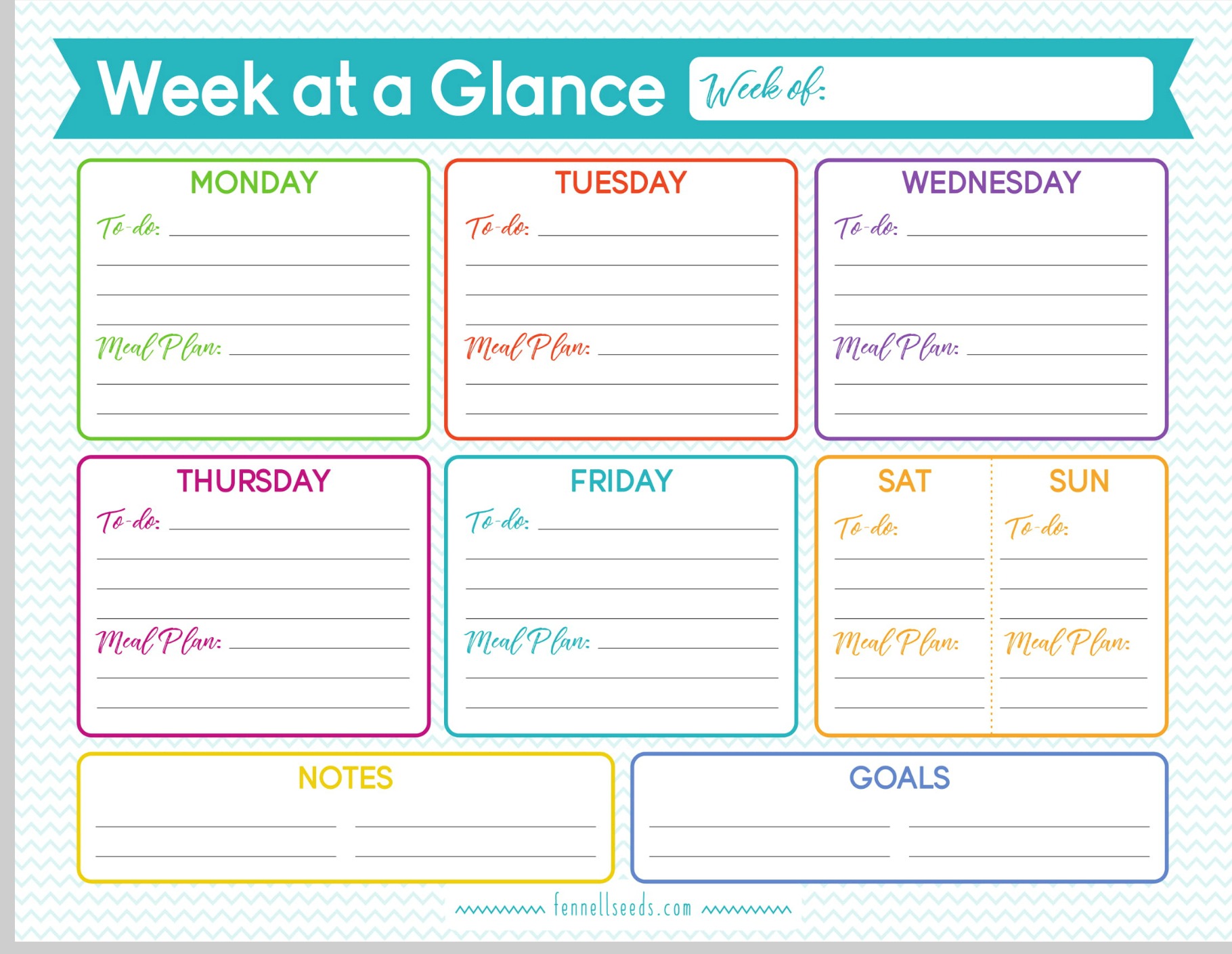 Printable Week At A Glance Printable Calendars At A Glance