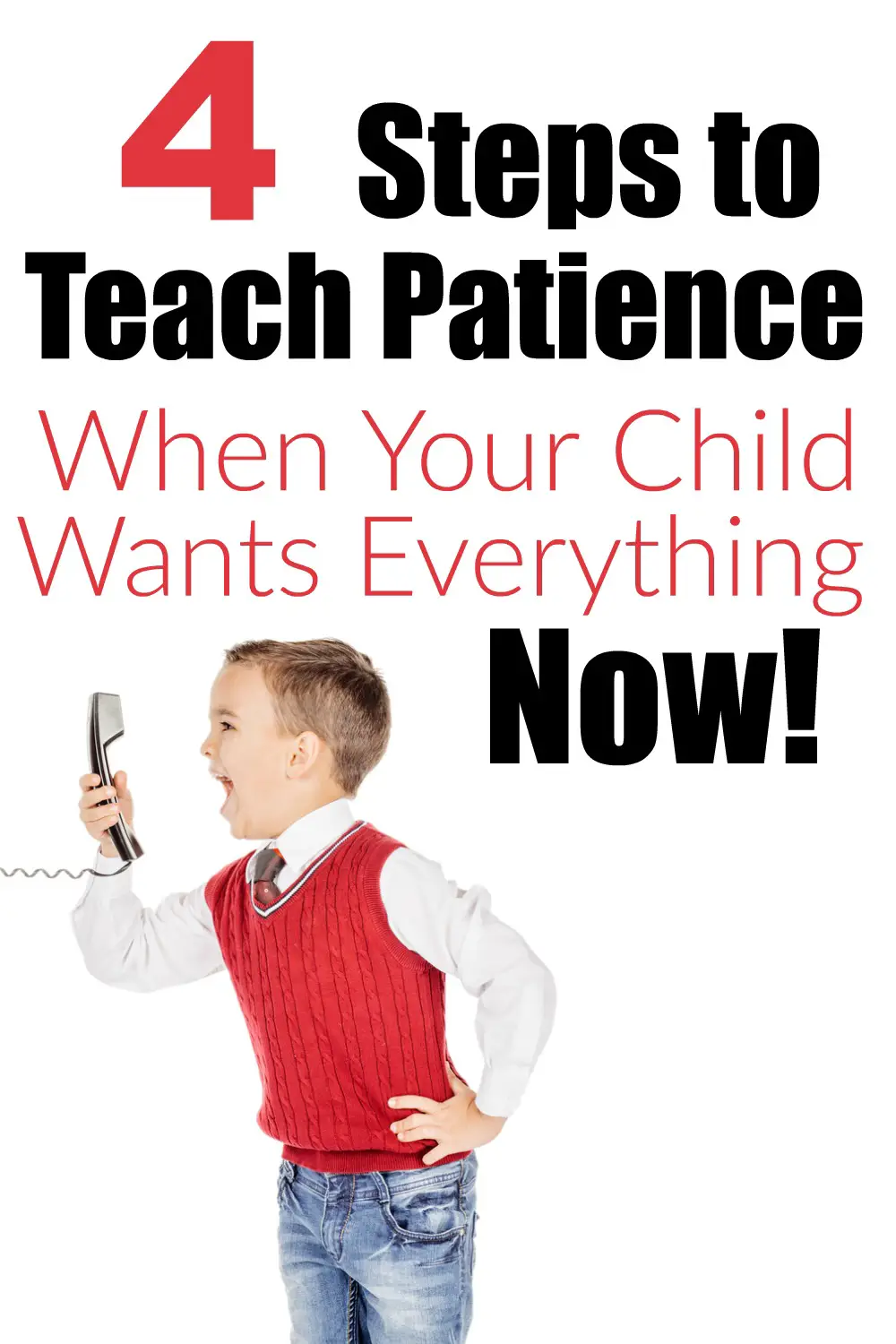 4 steps to teach patience to your child. Patience is difficult to teach because we have to show them ourselves.