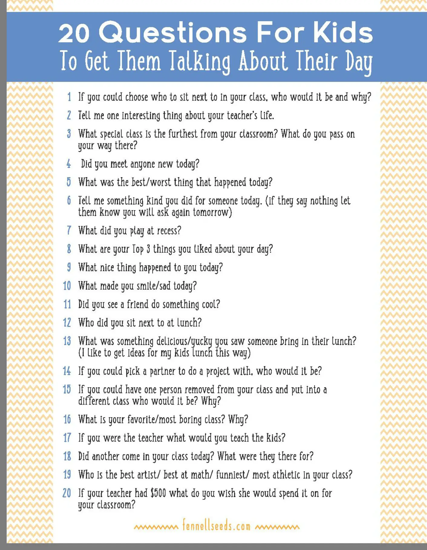 20 Questions For Kids Printable