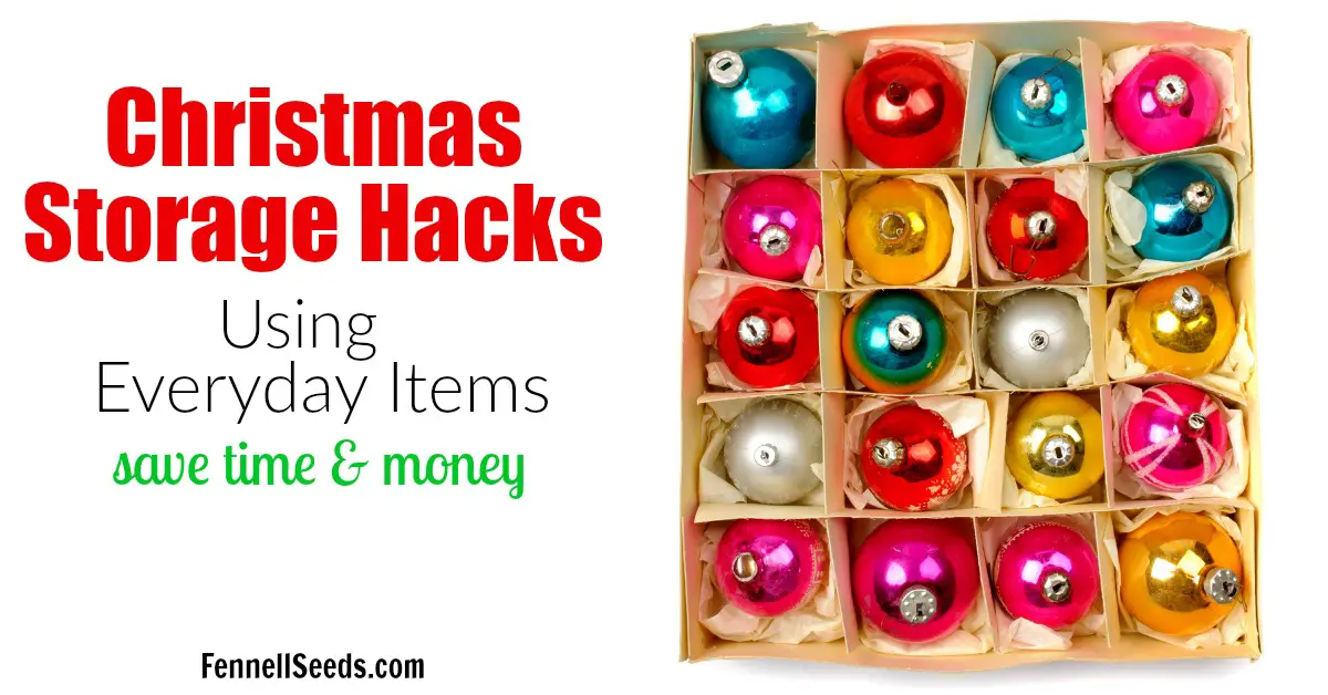 Everyday items that help you with Christmas storage. These Christmas storage ideas and hacks will blow your mind and help make decorating easier. | holiday decor organization | holiday storage | Christmas storage ideas | Christmas Organization Hacks