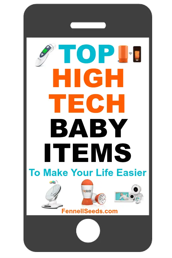 High tech baby gadgets can make life with a newborn so much easier. Here are the top baby technology items to help you. #babytech #babytechnology #babygadgets