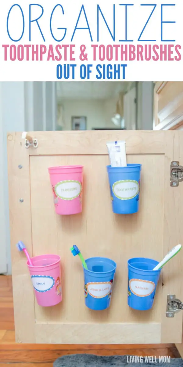 Bathroom Storage Hacks to help make your mornings easier. Toothbrush Organization
