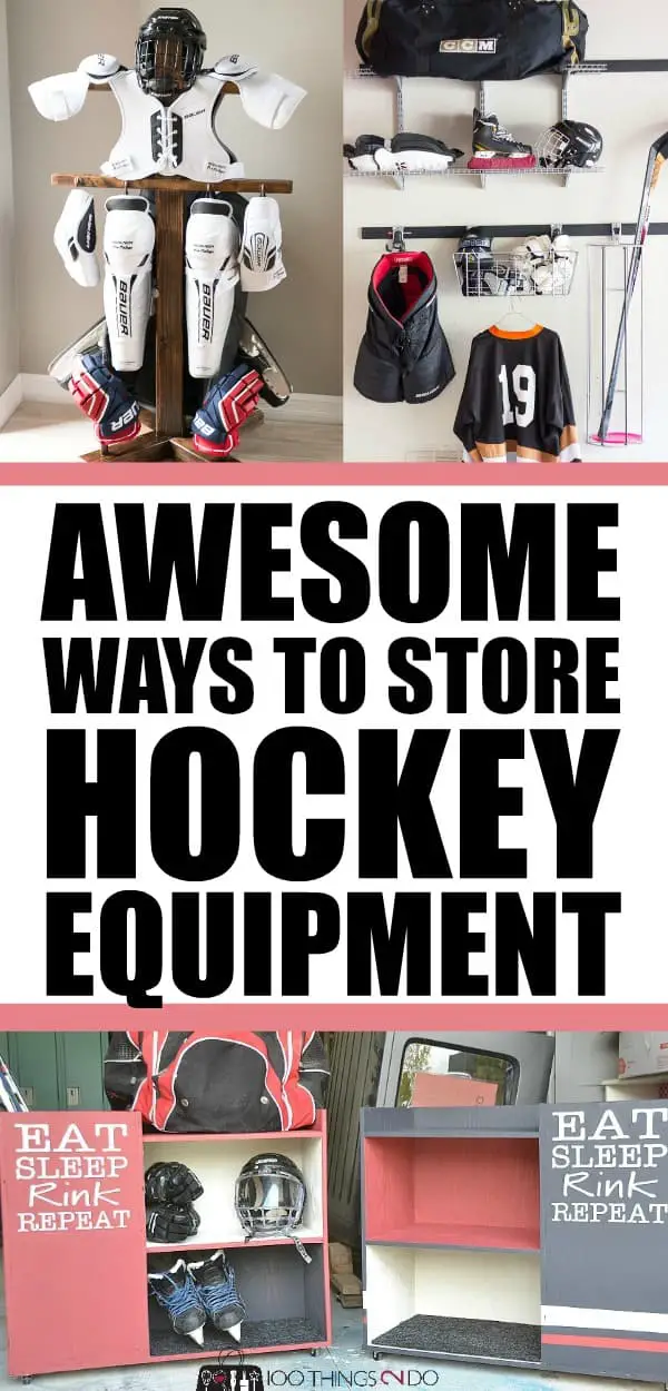 Hockey equipment storage | Garage organization | Sports Equipment Storage Ideas | sports equipment organization