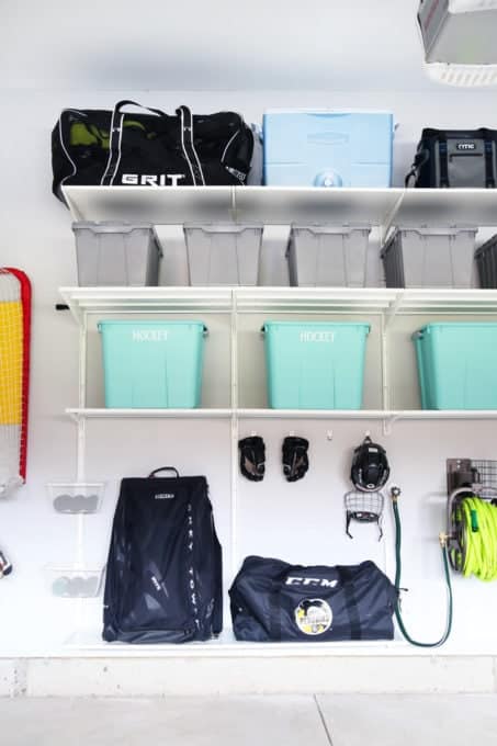 Hockey equipment storage | Garage organization | Sports Equipment Storage Ideas | sports equipment organization