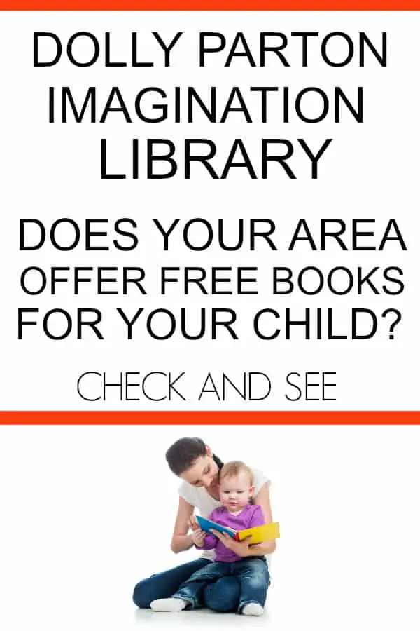 Dolly Parton Imagination Library offers free books for kids. Check out if your area qualifies for one book to be sent each month. #childrensbooks