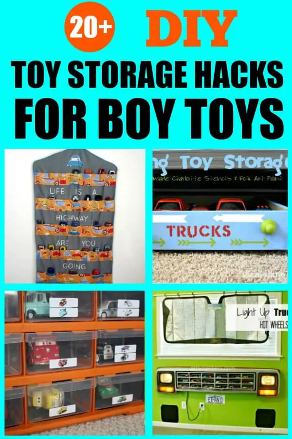 How to organize boy toys. I love all these ideas for DIY toy storage especially for boy toys. #toystorageideas #toyorganization