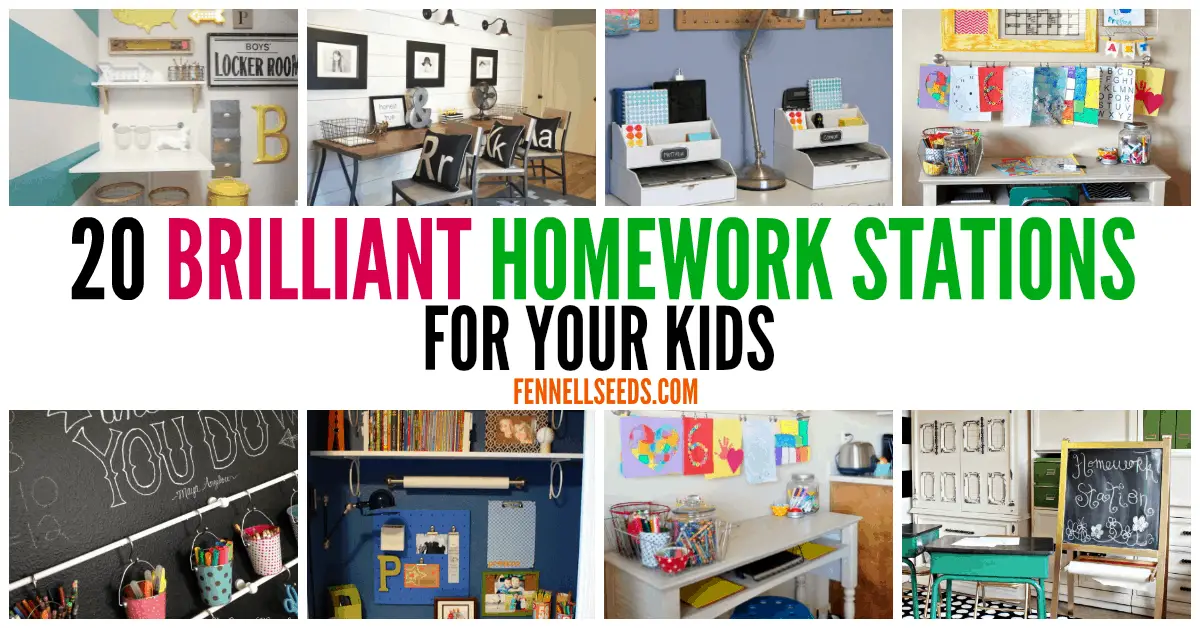 Genius Homework Stations Your Kids Will Love. These homework command centers will help define where homework should be done for your kids.