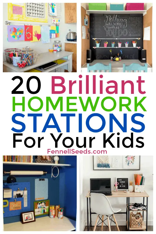 Genius Homework Stations Your Kids Will Love. These homework command centers will help define where homework should be done for your kids. #homework #homeworkstation #commandcenter