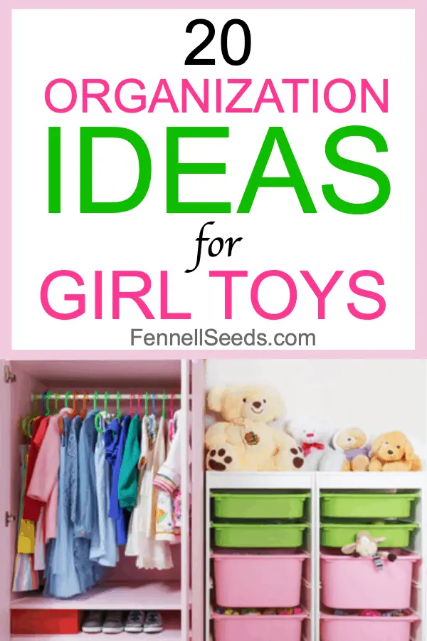 How to organize girl toys. I love all these ideas for DIY toy storage especially for girl toys. #toyorganization #toystorage #girltoys