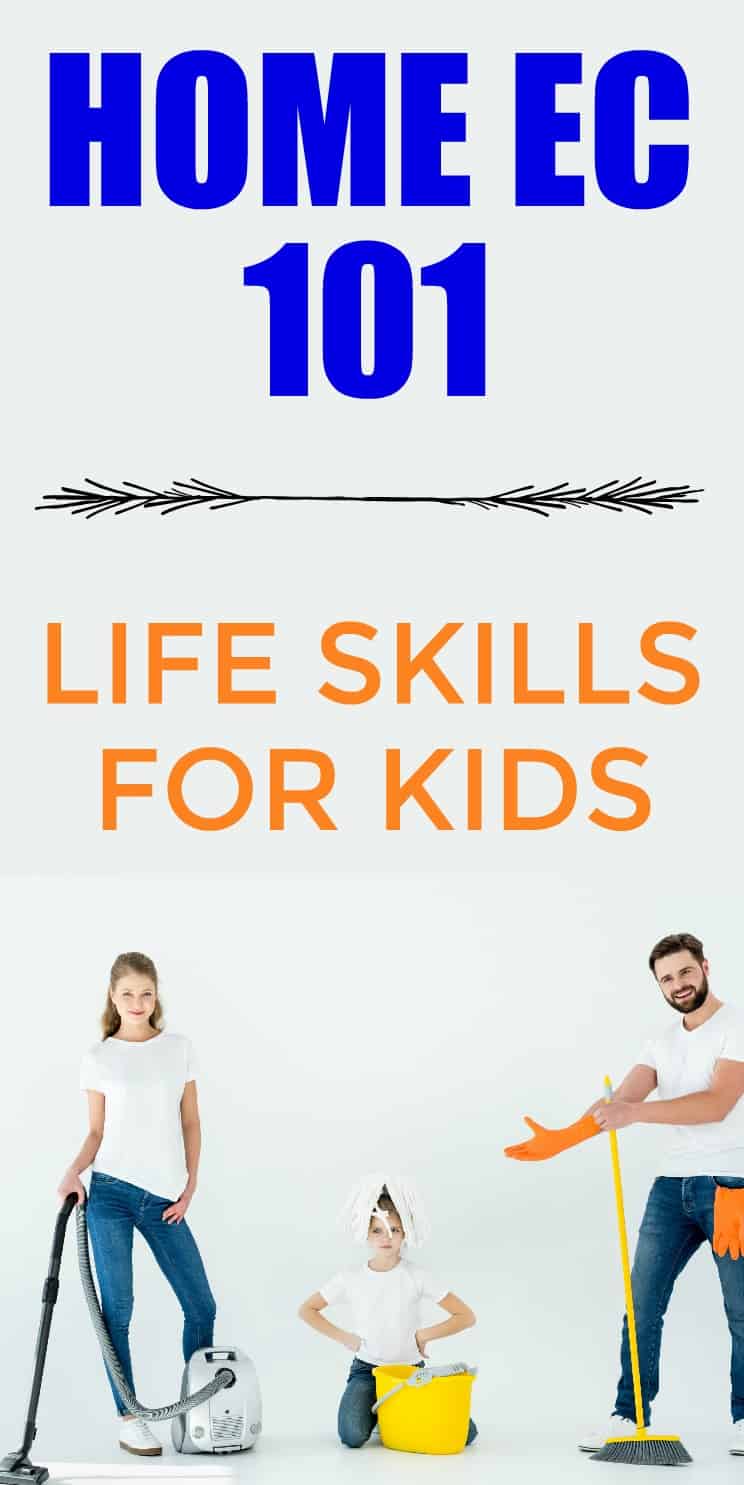 Life Skills for kids. We are trying to teach kids to be productive members of society so we need to make sure to teach these home ec skills whenever we can.