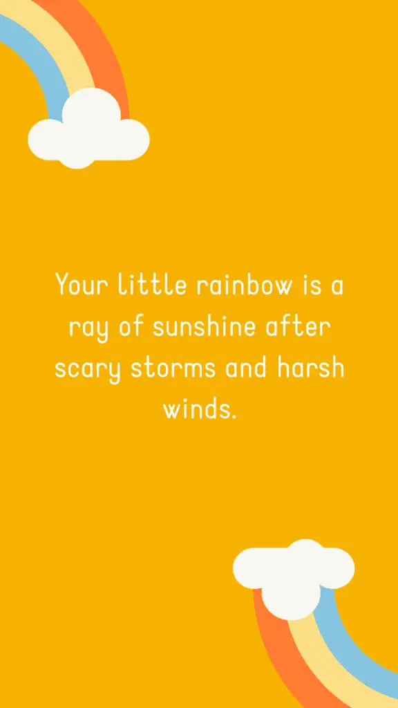 Rainbow Baby Quote Image with rainbows