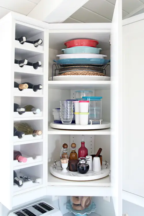 Organized Kitchen Corner Cabinet